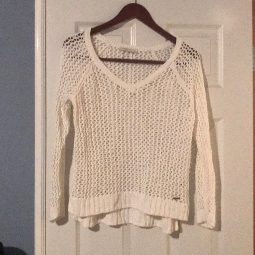White Abercrombie sweater